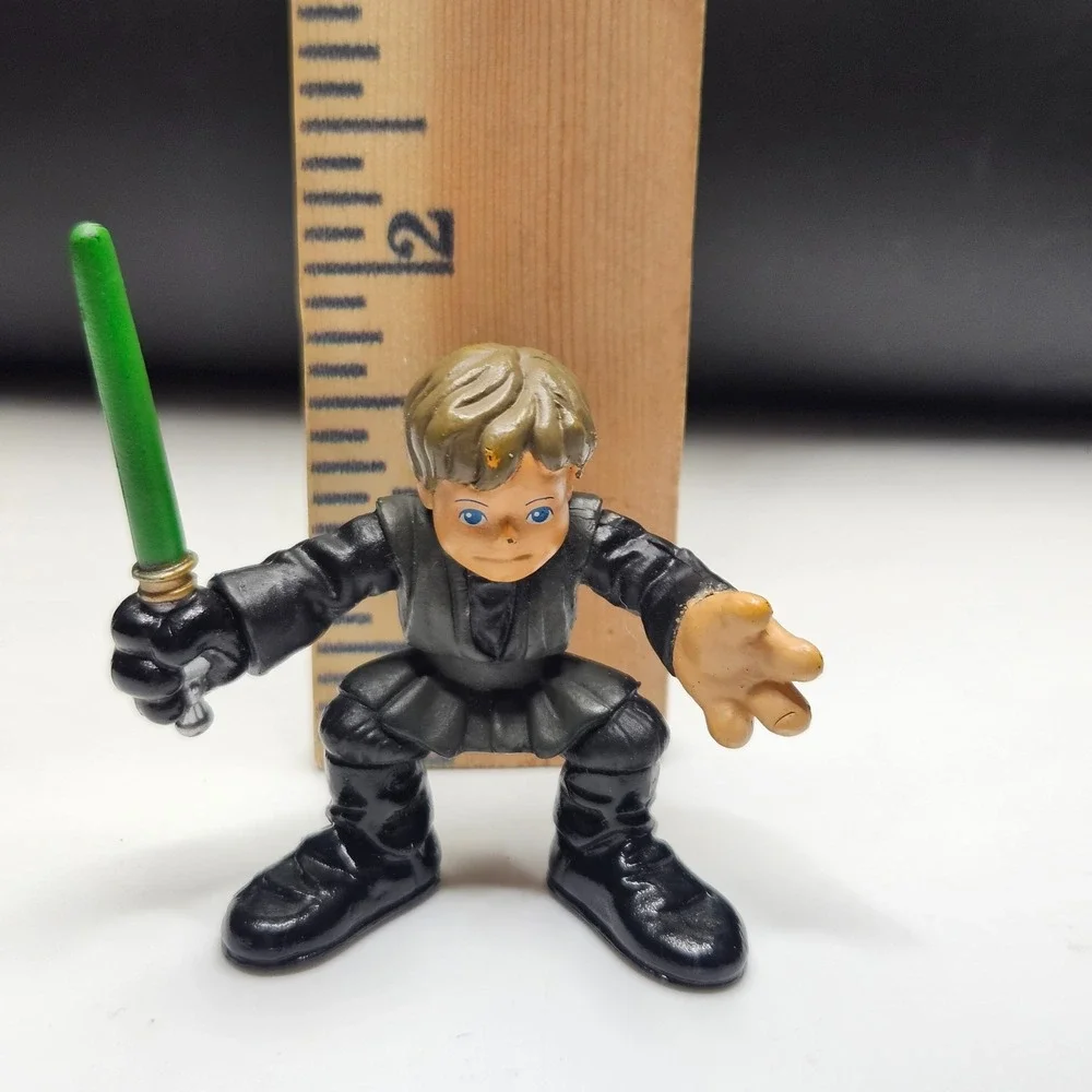 Hasbro Star Wars Luke Skywalker Mini Figure Green Lightsaber 2004 PVC‎ 2